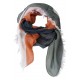 Graphic scarf in green, gray and terracotta 